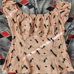 Cat Print Pin Up Top